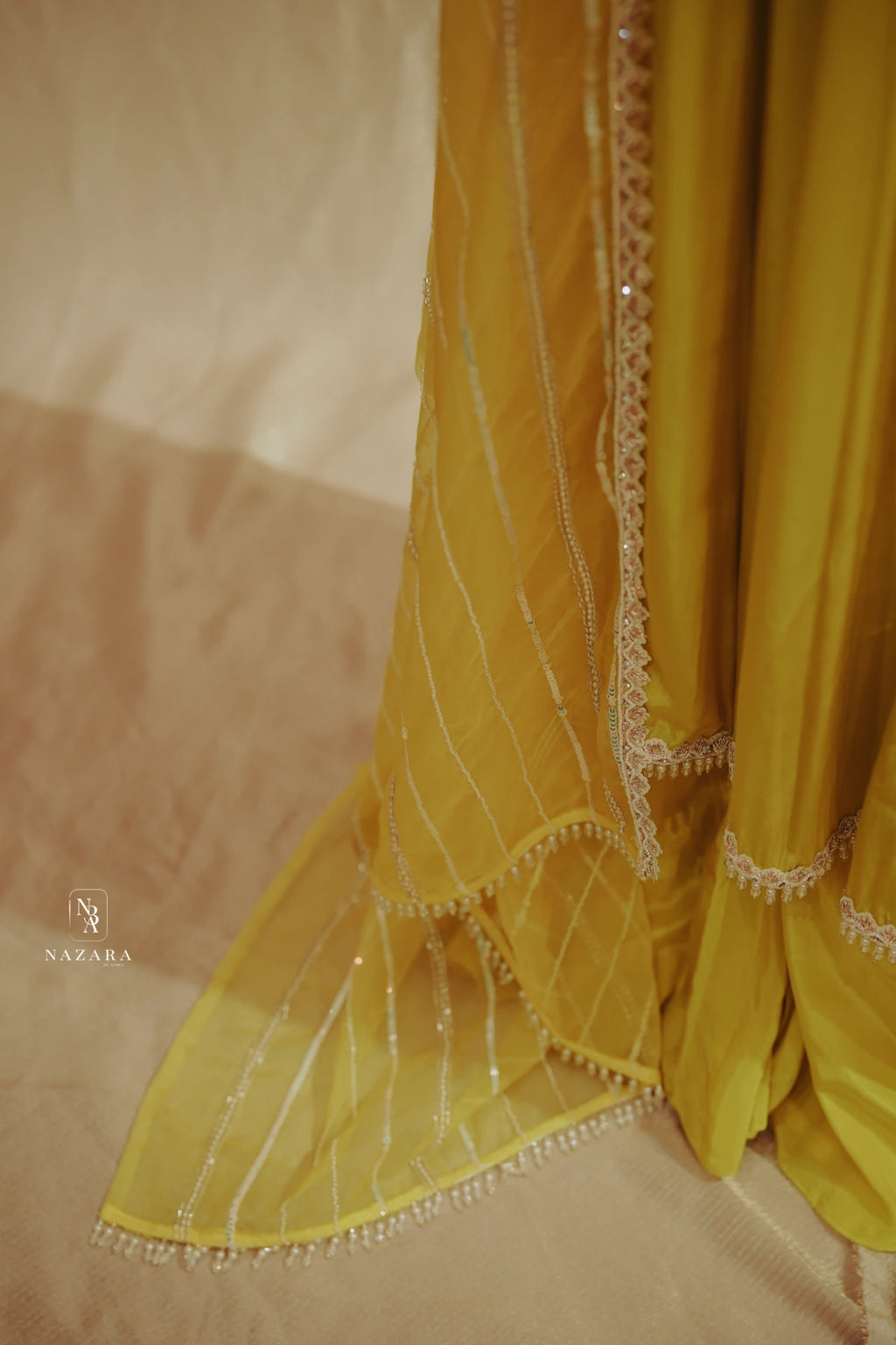 Light Yellow Green Anarkali & Palazzo Set