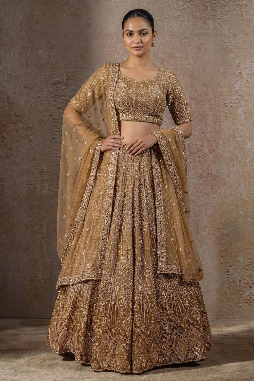 Mehendi Green Bridal Lehenga