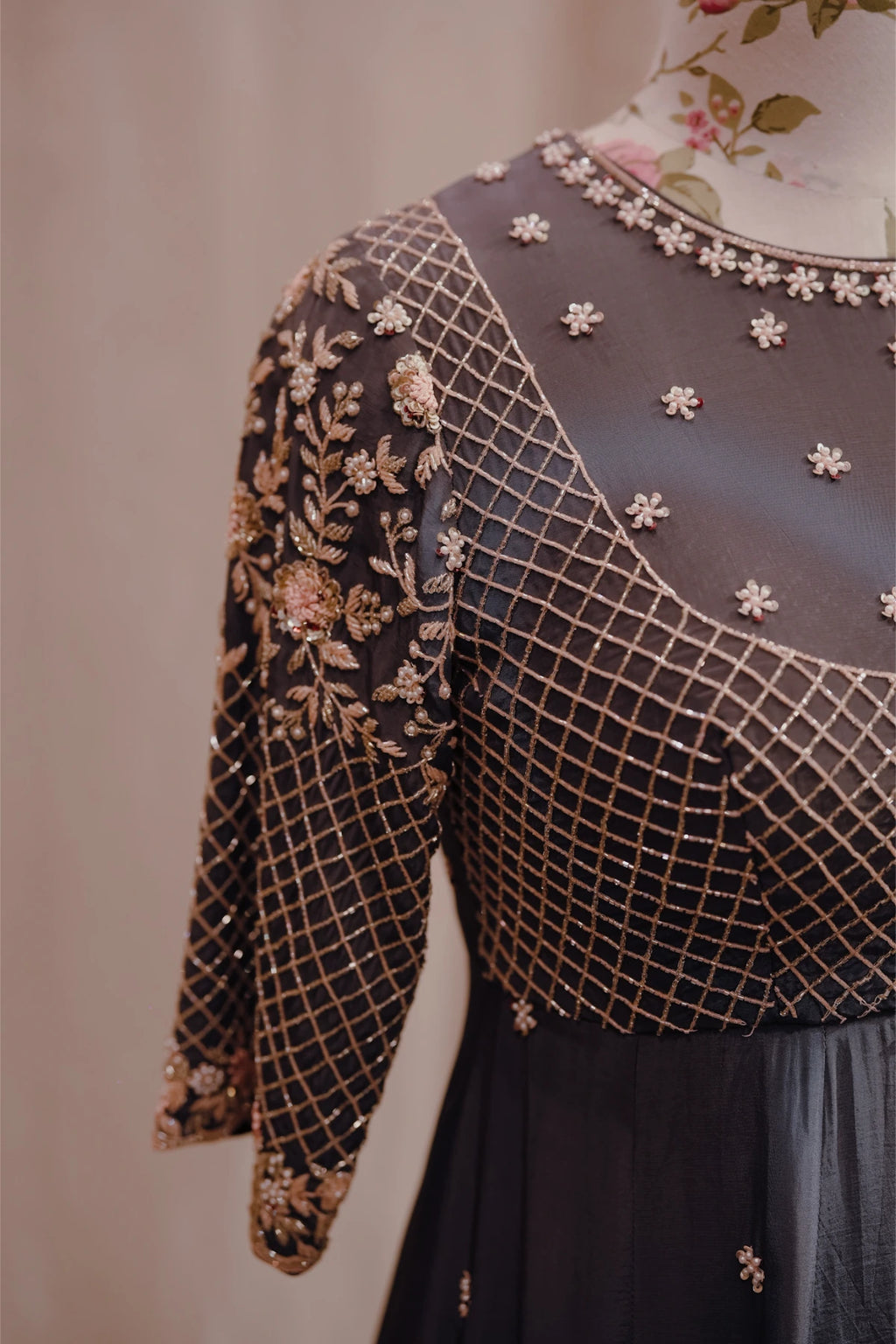 Pakistani Lehenga Dark Grey