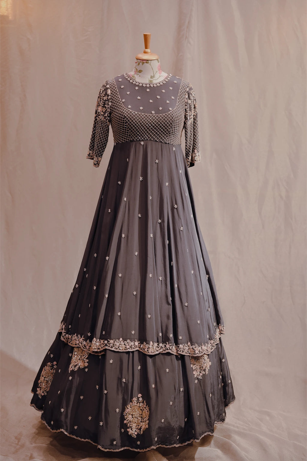 Pakistani Lehenga Dark Grey