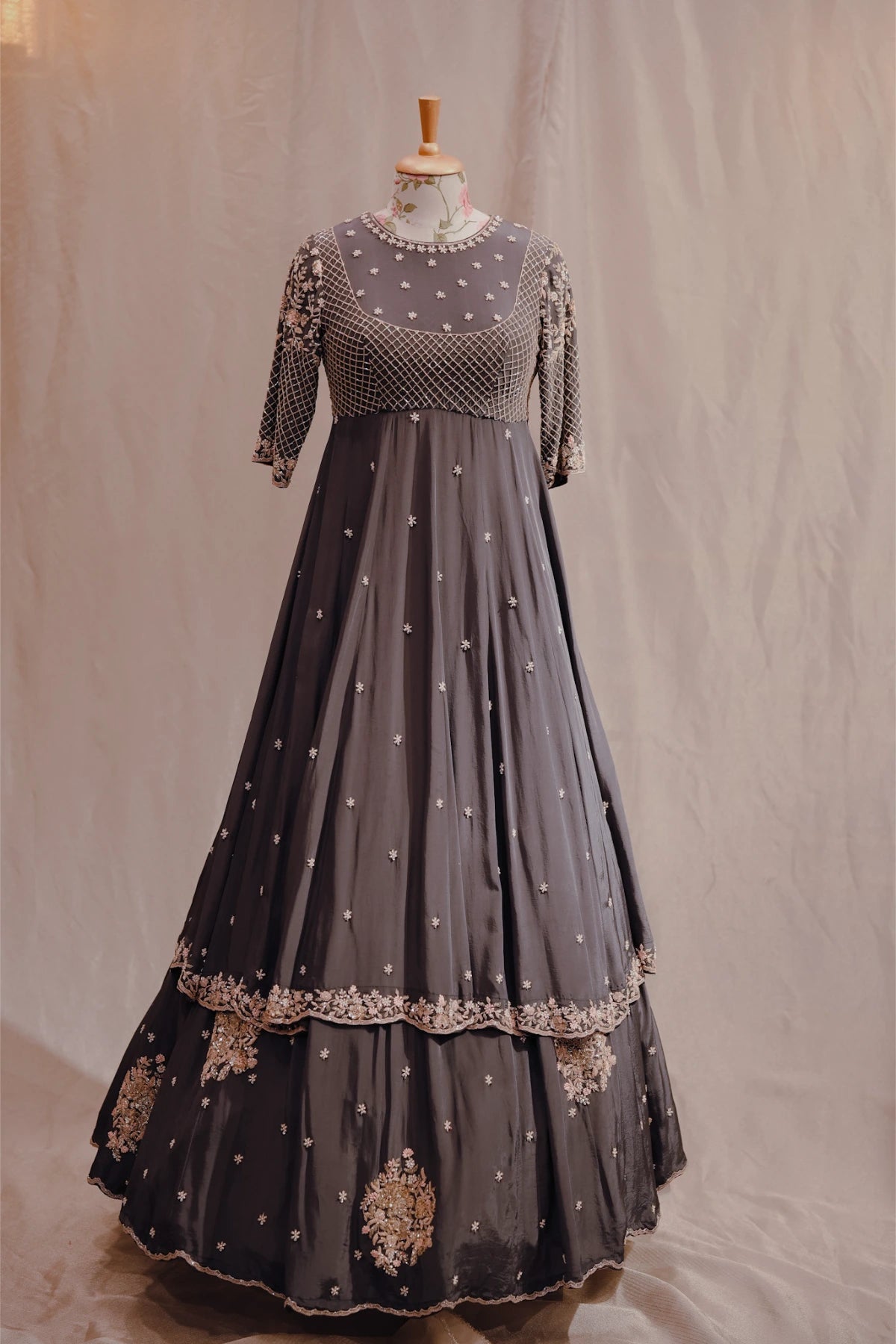 Pakistani Lehenga Dark Grey