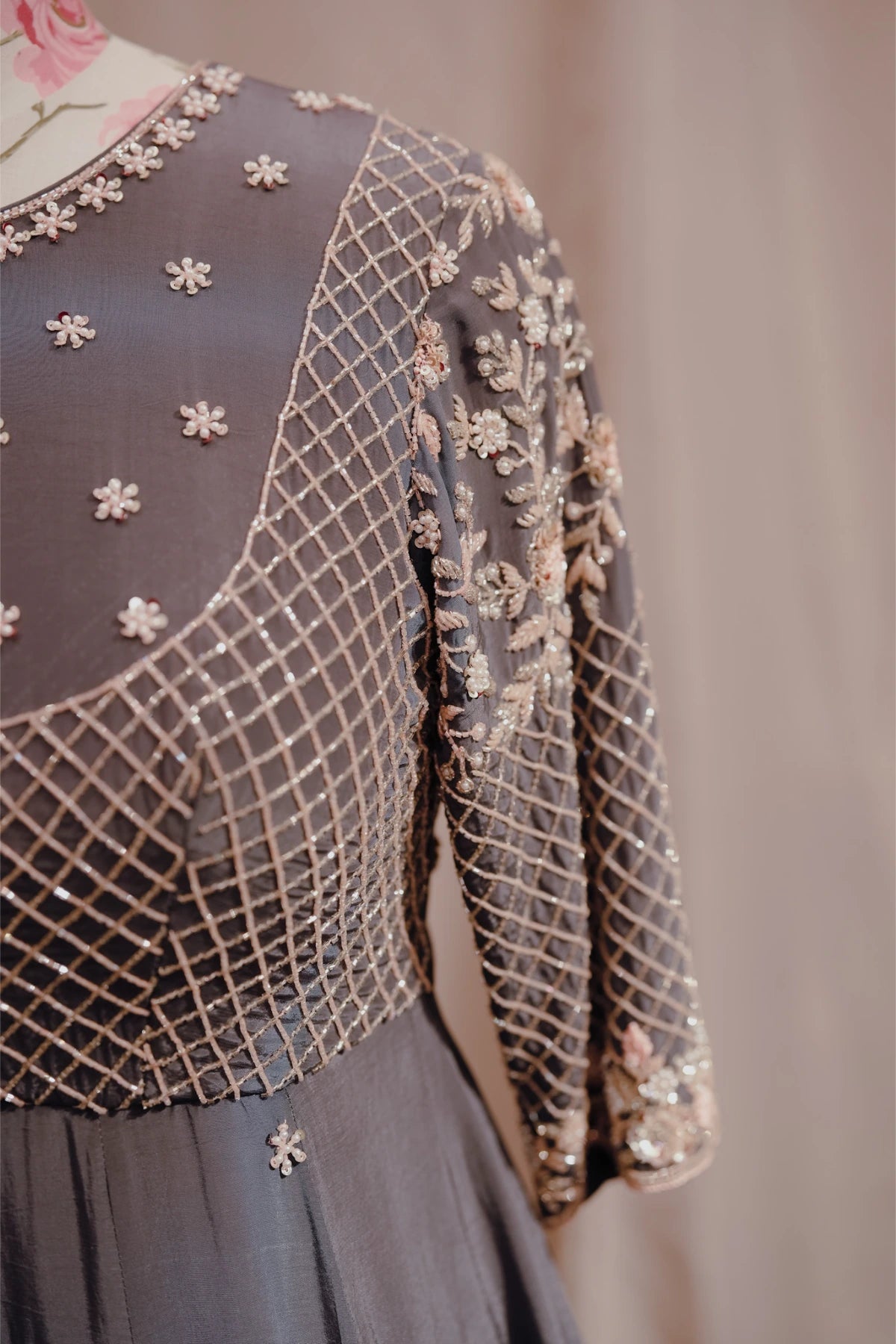 Pakistani Lehenga Dark Grey