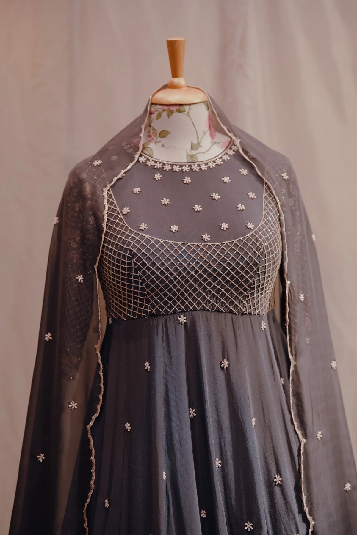 Pakistani Lehenga Dark Grey