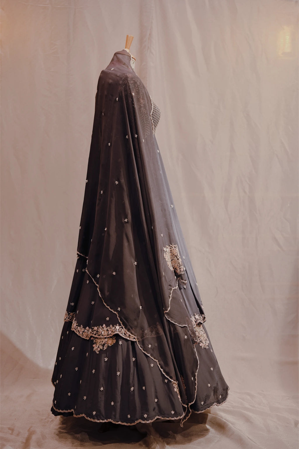Pakistani Lehenga Dark Grey