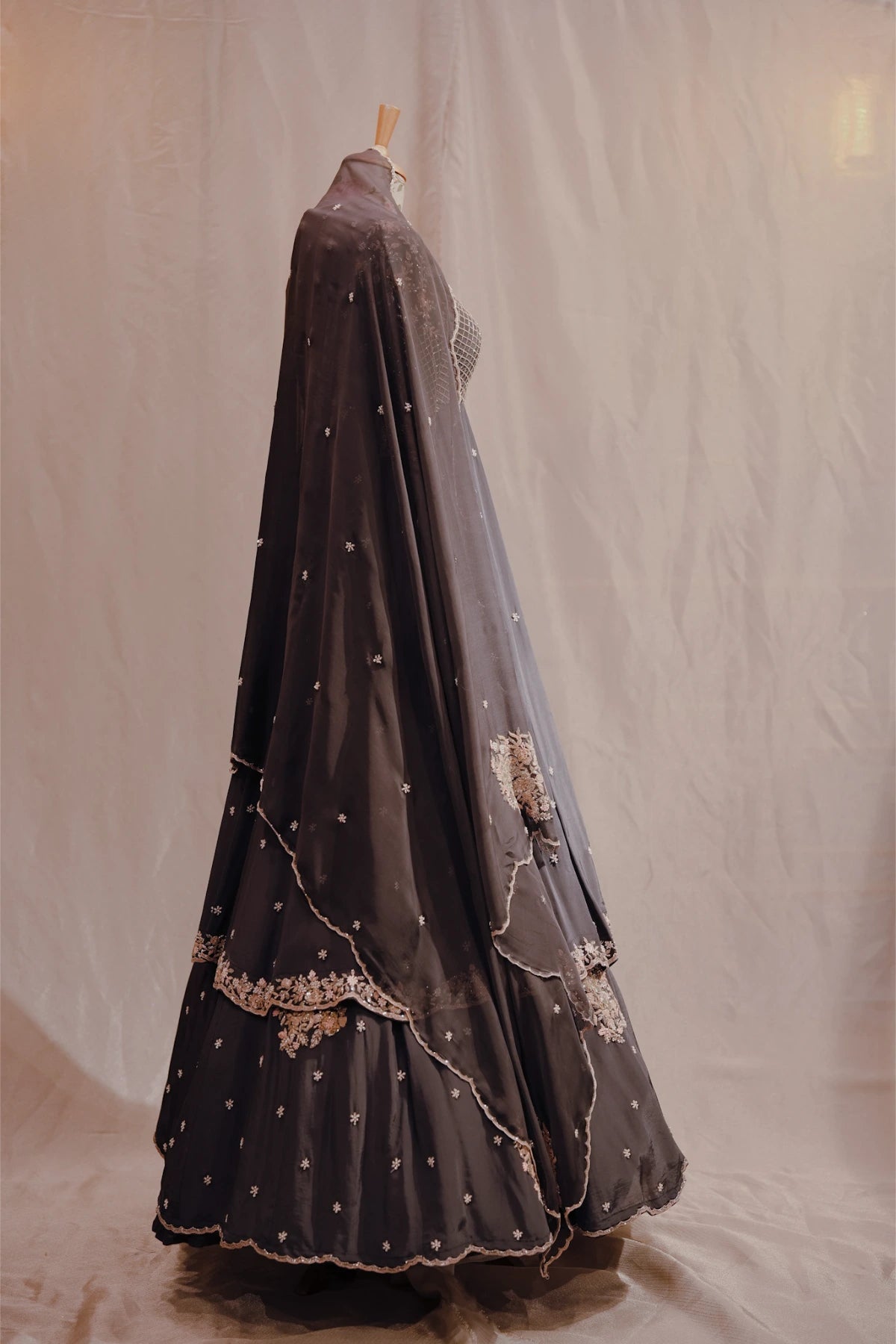 Pakistani Lehenga Dark Grey