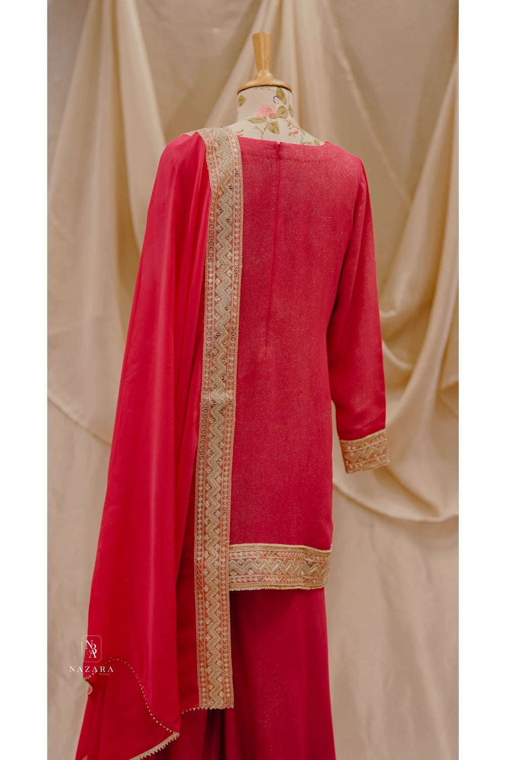 Rani pink short top and palazzo