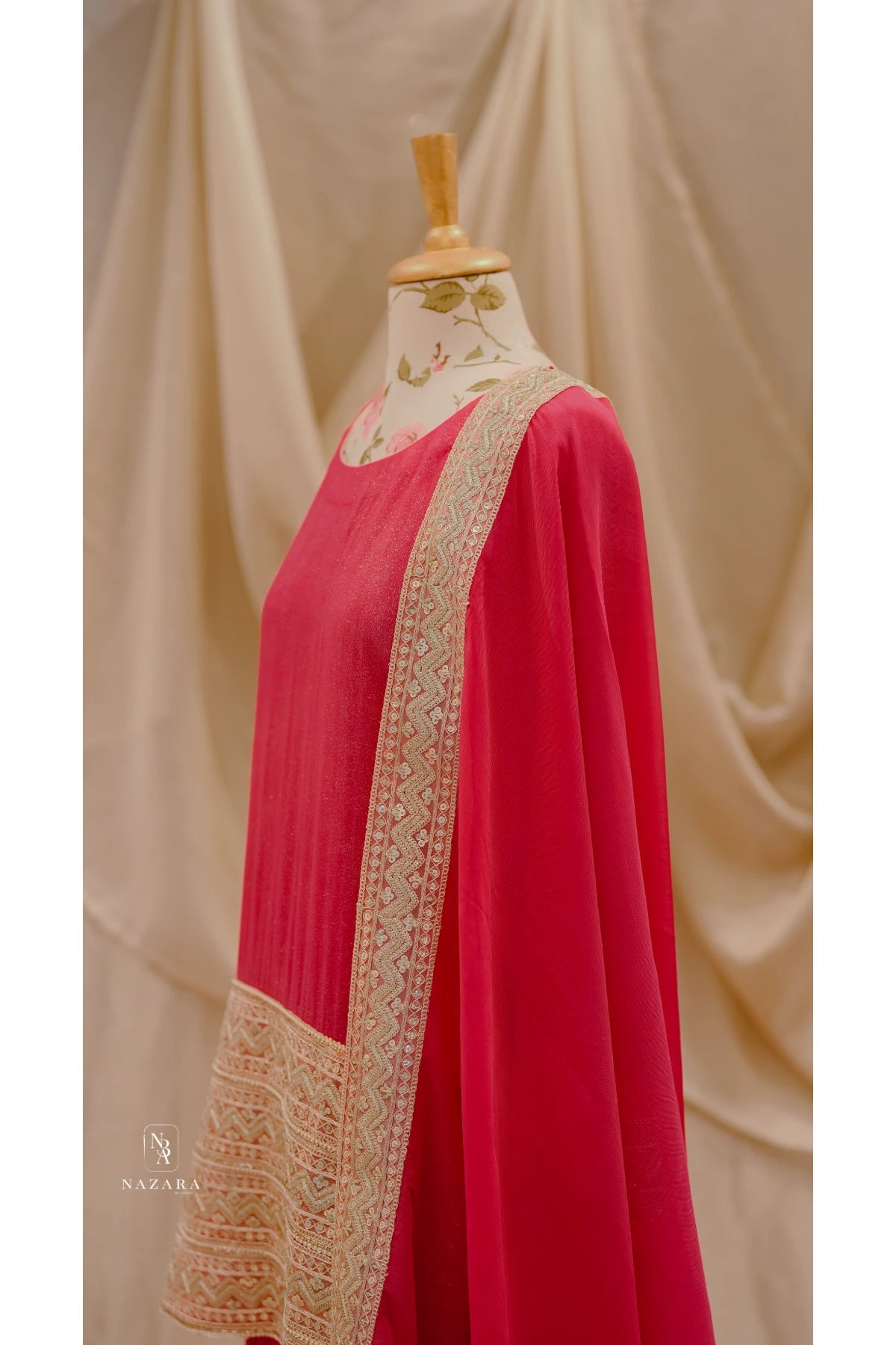 Rani pink short top and palazzo