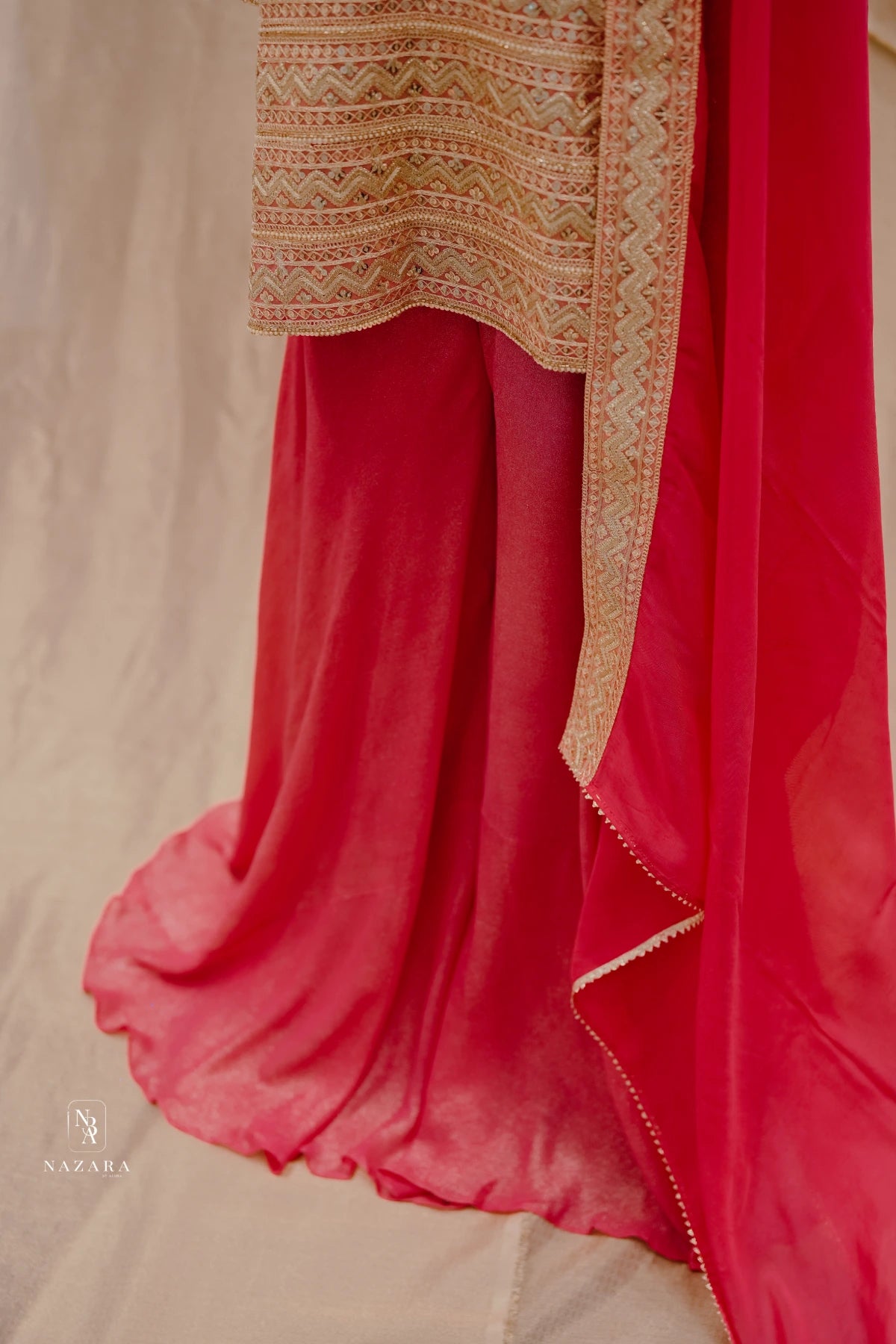 Rani pink short top and palazzo