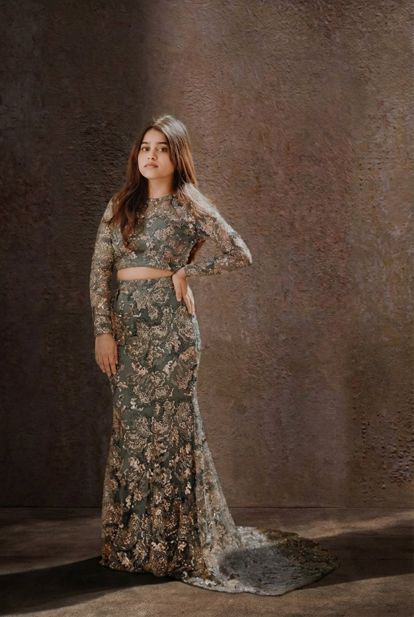 Fishcut lehenga for kids